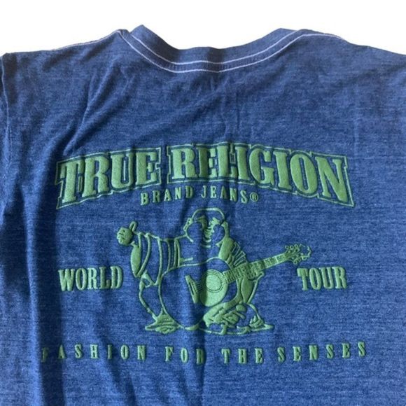 Men’s True Religion Blue Tshirt Size Small - Picture 4 of 11